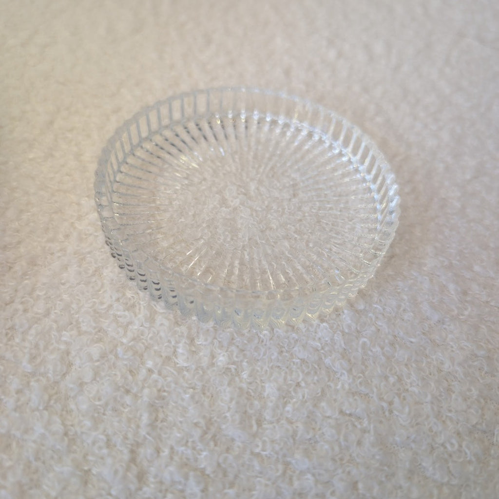 Sous-bougie en verre strié — Coupelle de protection déco